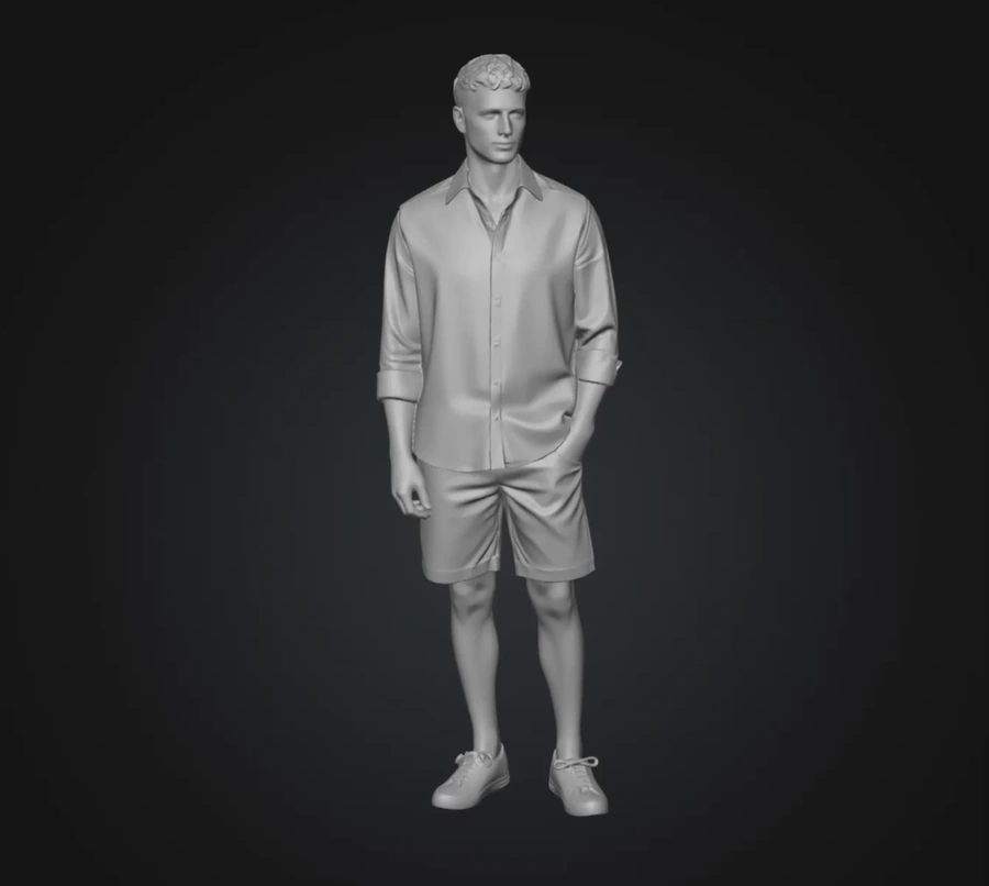 Interactive grey MOG character model