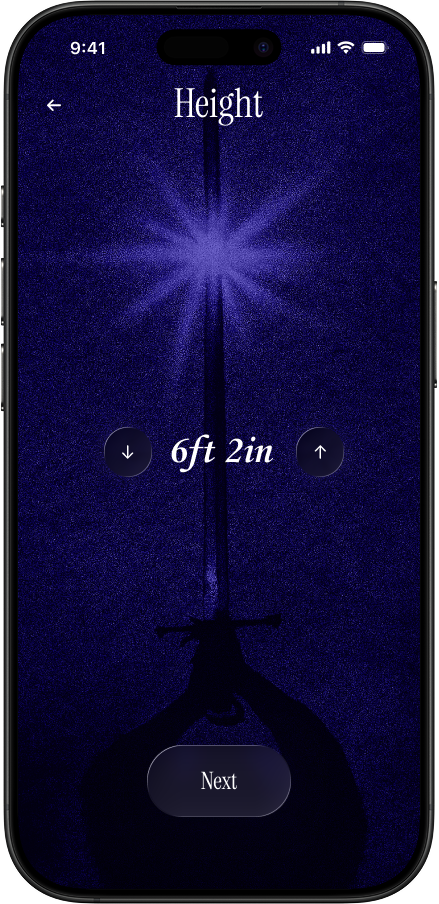 MOG height onboarding screen