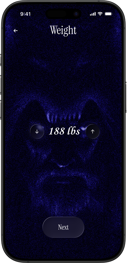 MOG weight onboarding screen